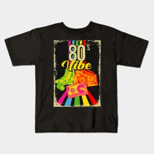 retro 80s Vibe. patins poste radio cassette cd des années 80 Kids T-Shirt